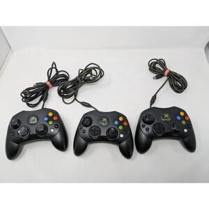 3 Original OG Xbox Black S Controller-Untested